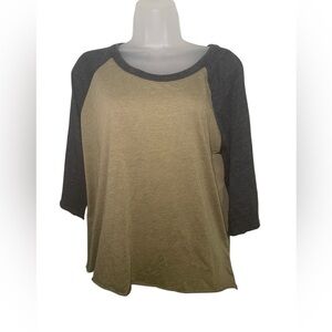 Chaser New Triblend Jersey Baseball Tee Sage Black Size Large